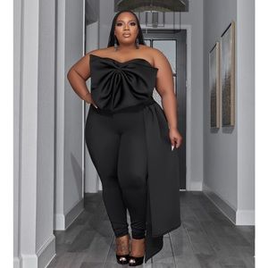 Bow strapless bandeau top